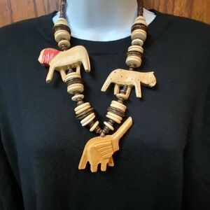 Wood Animal Necklace